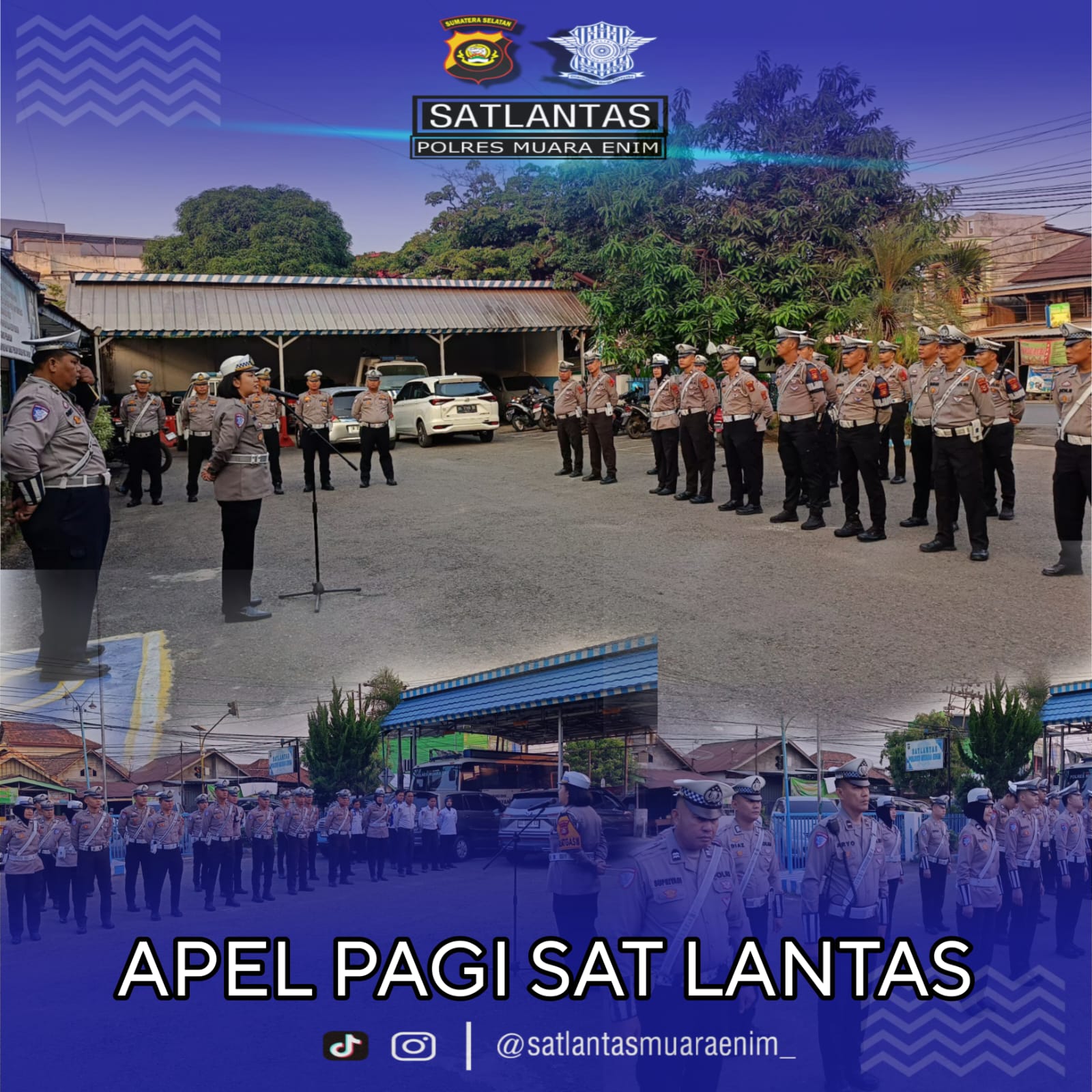 KEGIATAN APEL PAGI PERSONIL SAT LANTAS MUARA ENIM