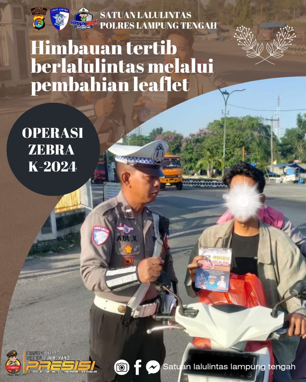 HIMBAUAN TERTIB BERLALULINTAS MELALUI PEMBAGIAN LEAFLET