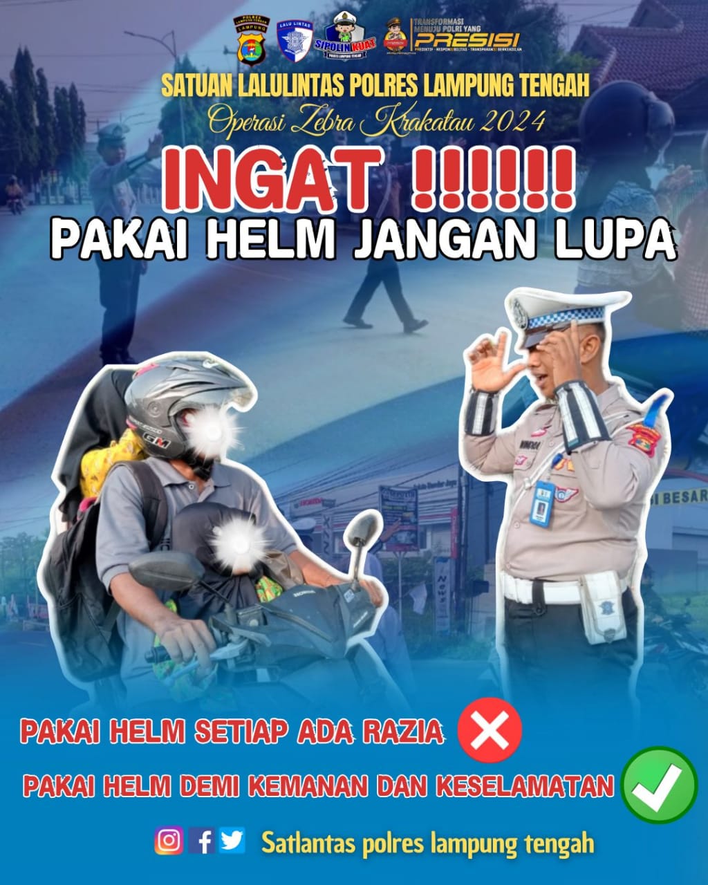 ingat pakai helm jangan lupa