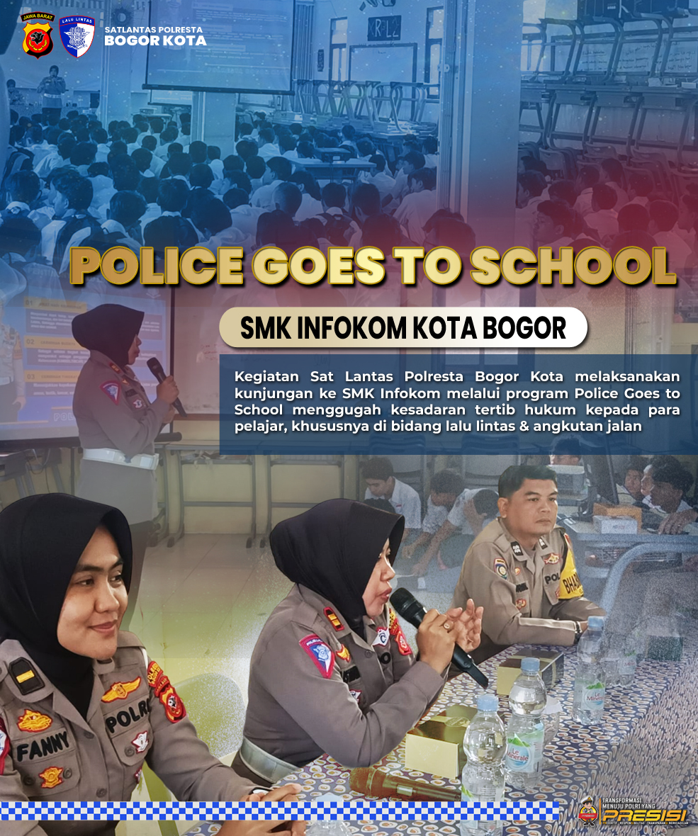 Satlantas Polresta Bogor Kota Kunjungi SMK Infokom, Larang Pelajar di Bawah Umur Mengendarai Kendaraan Bermotor