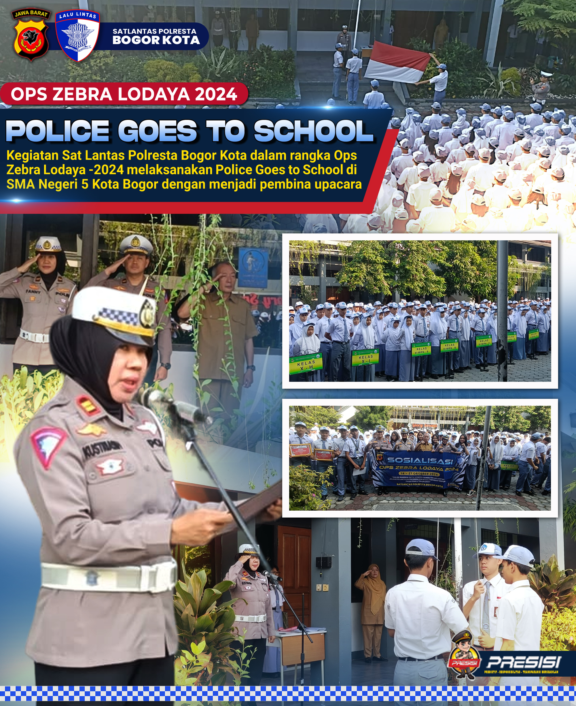 Ops Zebra Lodaya 2024, Satlantas Polresta Bogor Kota Kunjungi SMA Negeri 5 Bogor