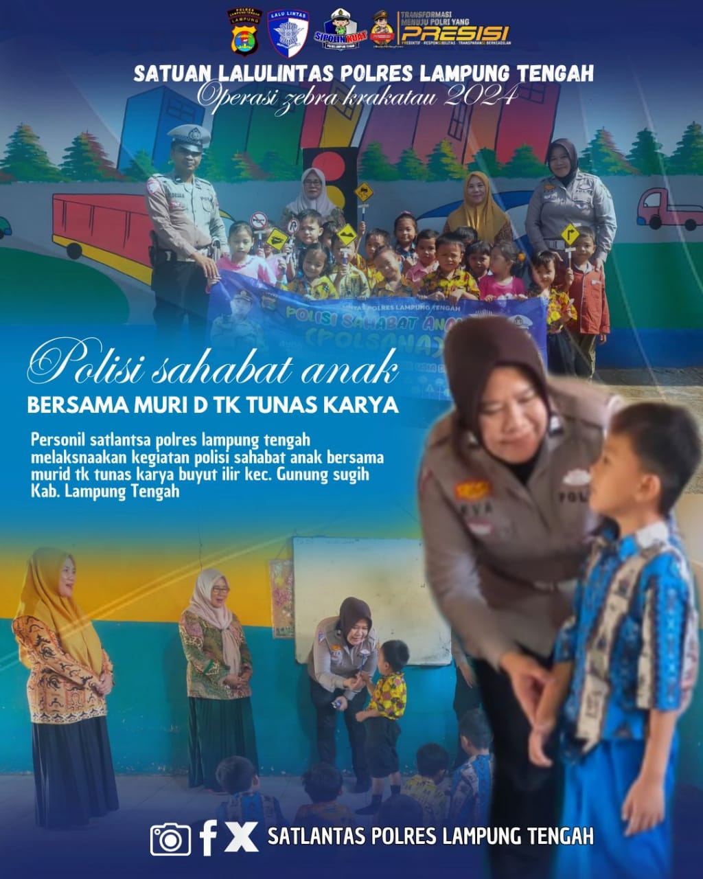 polisi sahabat anak bersama murid tk tunas karya