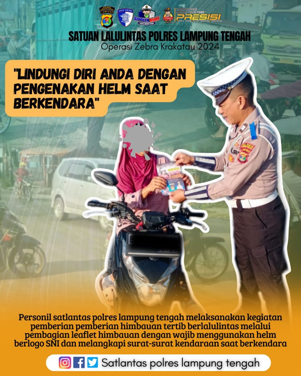 LINDUNGI DIRI ANDA DENGAN PENGENAKAN HELM SAAT BERKENDARA