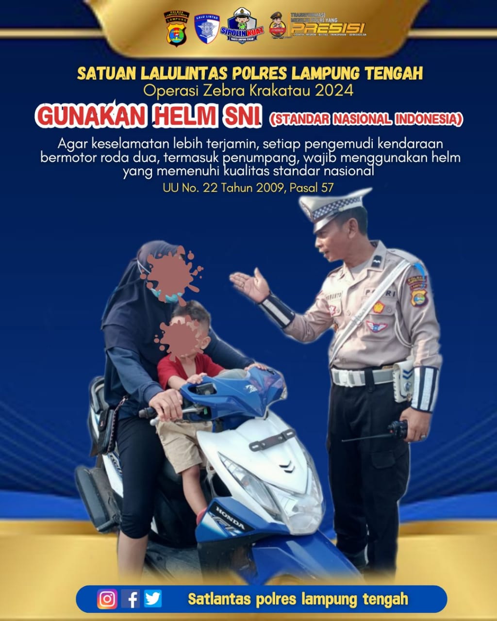 GUNAKAN HELM SNI AGAR KESELAMATAN LEBIH TERJAMIN SETIAP PENGEMUDI KENDARAAN BERMOTOR