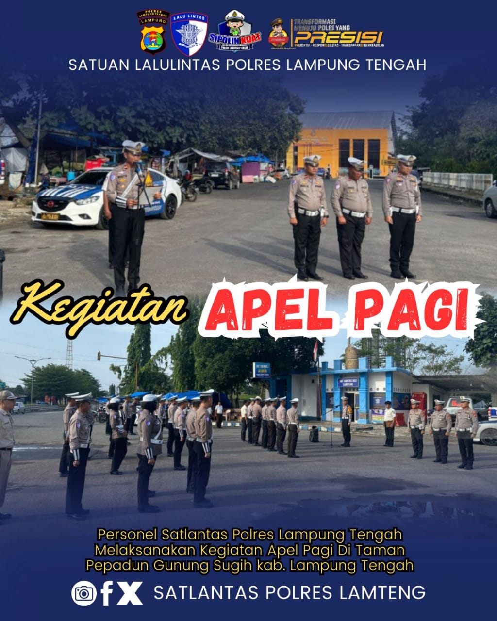 kegiatan apel pagi personel satlantas polres lampung tengah