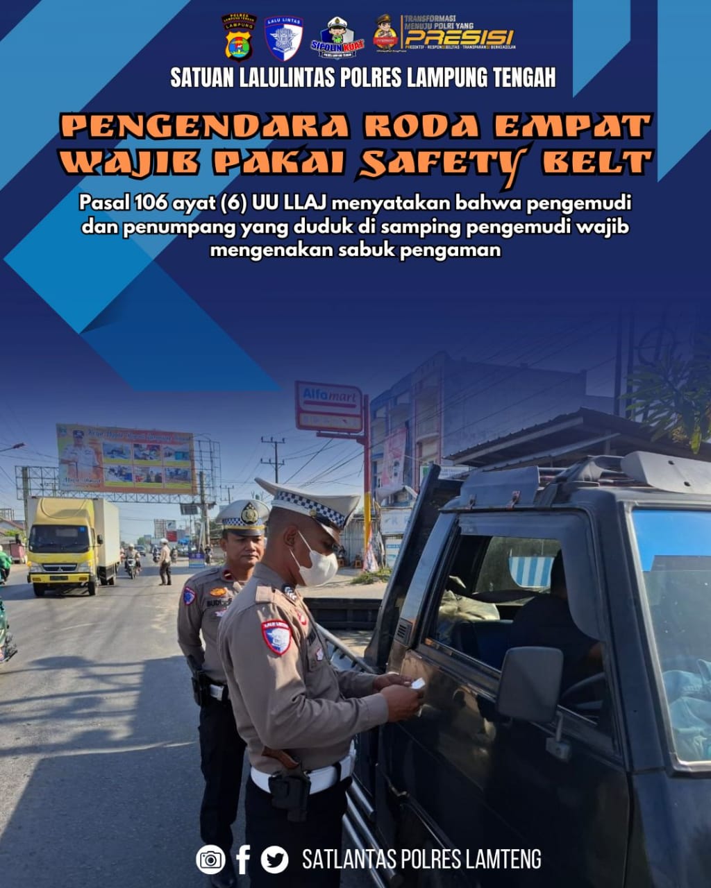 PENGENDARA RODA EMPAT WAJIB PAKAI SAFETY BELT