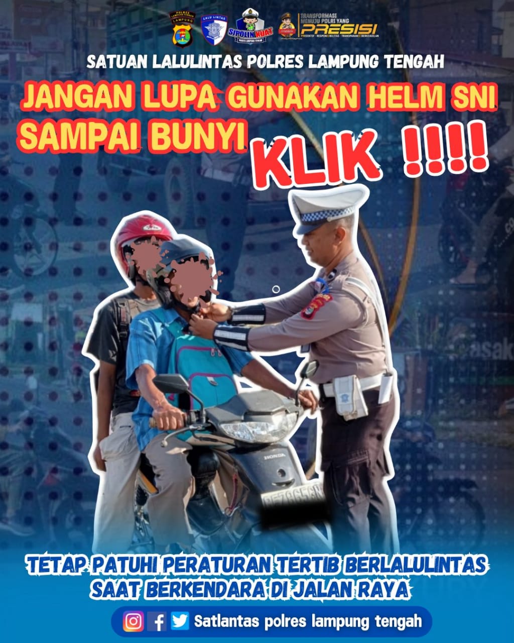 JANGAN LUPA GUNAKAN HELM BERLOGO SNI SAMPAI BUNYI KLIK