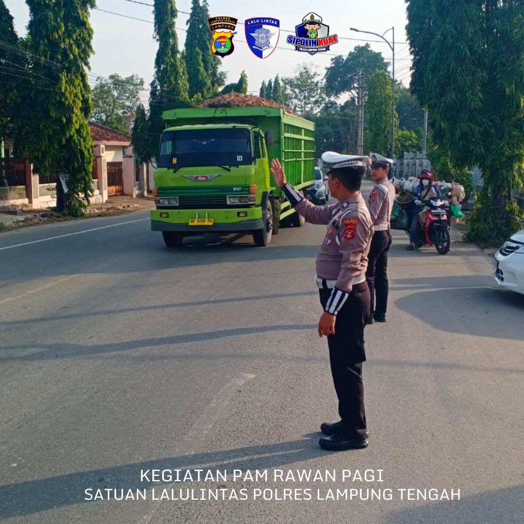 PENGATURAN PAGI PERSONEL SATLANTAS POLRES LAMPUNG TENGAH