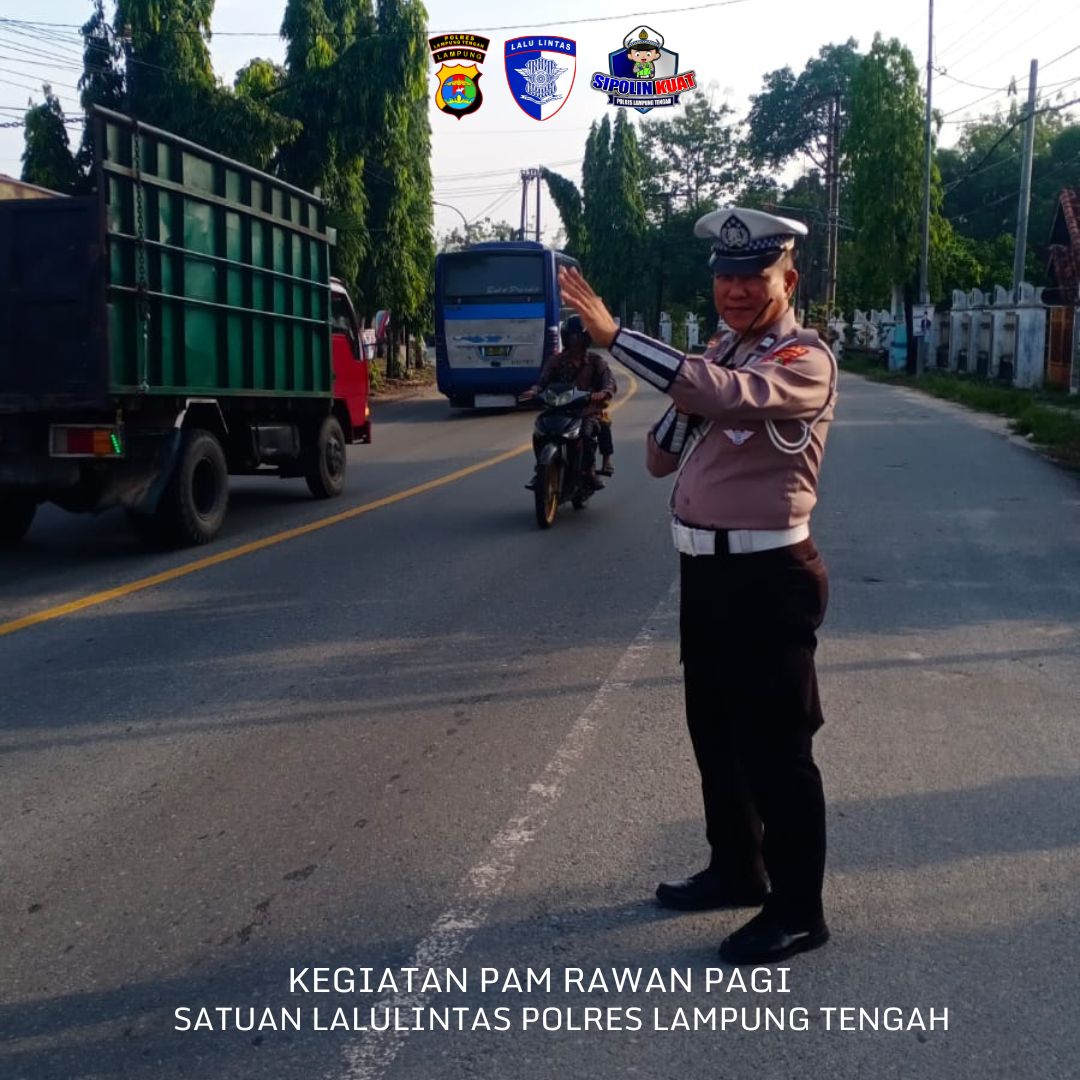 KEGIATAN APEL PAGI SATLANTAS POLRES LAMPUNG TENGAH