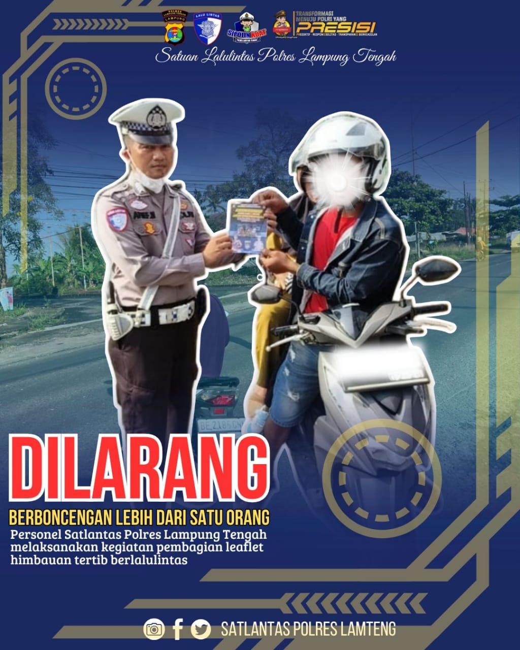 DILARANG BERBONCENGAN LEBIH DARI SATU ORANG