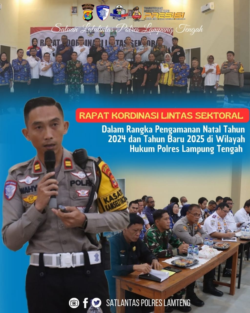 Kegiatan rapat kordinasi lintas sektoral dalam rangka pengamanan natal 2024 dan tahun baru 2025 di wilayah hukum Polres Lampung Tengah