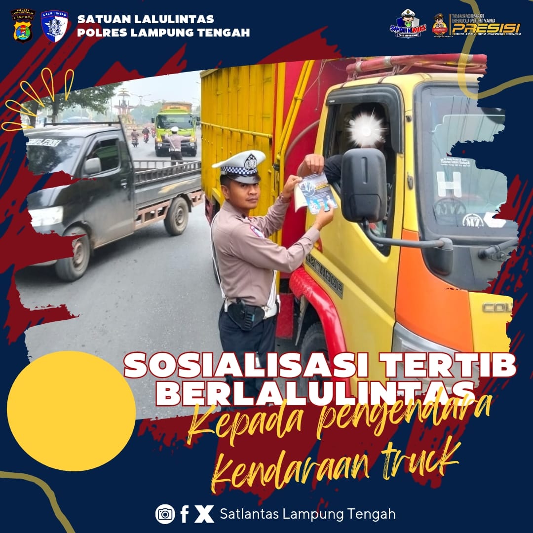 sosialisasi tertib berlalulintas kepada pengendara kendaraan truck