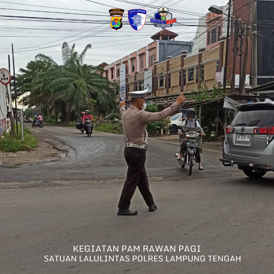 kegiatan pam rawan pagi di wilkum polres lampung tengah guna terciptanya kemseltibcarlantas