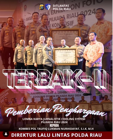 Pemberian Penghargaan Lomba Karya Jurnalistik Cooling System Pilkada Riau 2025