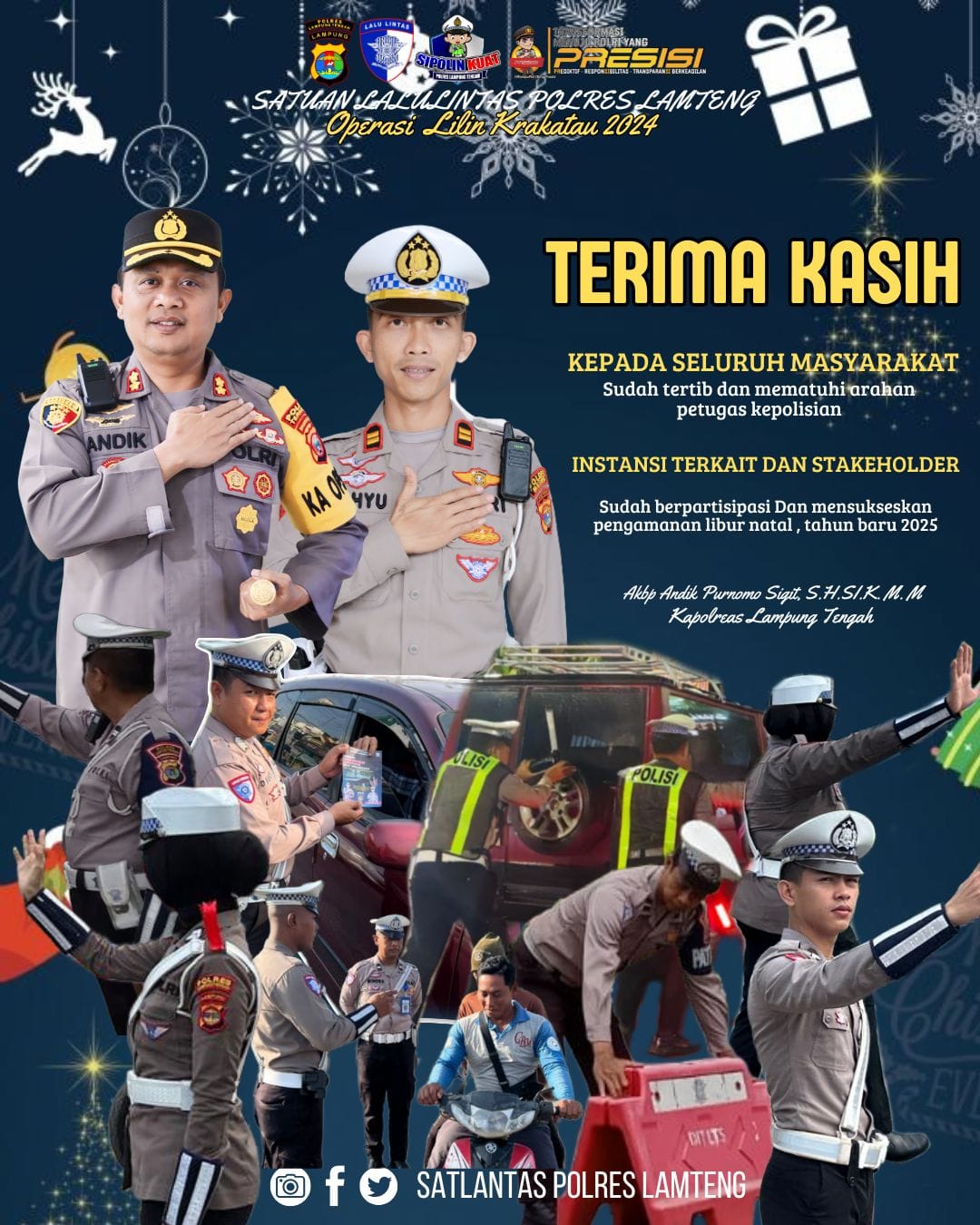 TERIMA KASIH KEPADA SELUTIH MASYARAKAT SUDAH TERTIB DAN MEMATUHI ARAHAN PETUGAS KEPOLISIAN INSTANSI TERKAIT DAN STAKEHOLDER