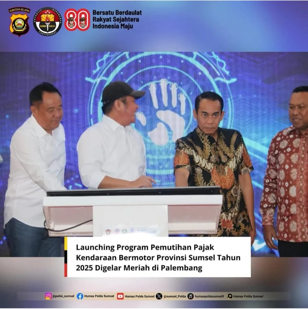 Launching Program Pemutihan Pajak Kendaraan Bermotor Provinsi Sumsel Tahun 2025 Digelar Meriah di Palembang