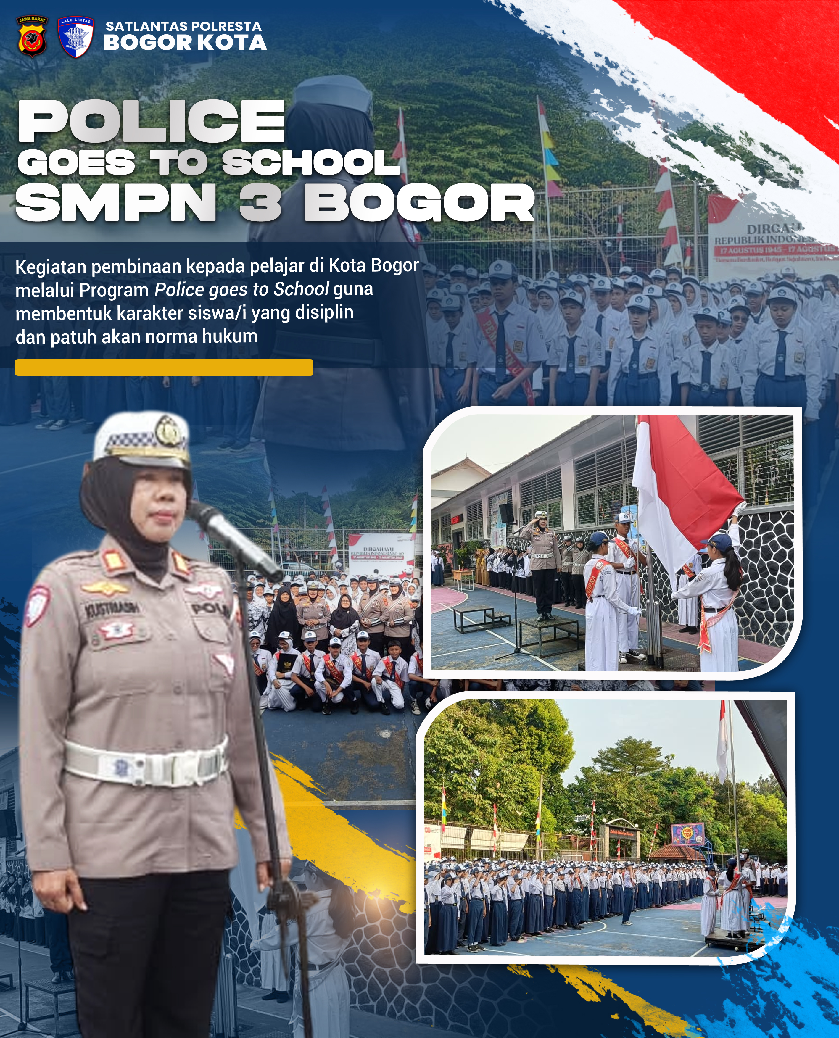 Traffic Police Goes to School : Kunjungi SMP Negeri 3 Kota Bogor ajak Tertib Lalu lintas