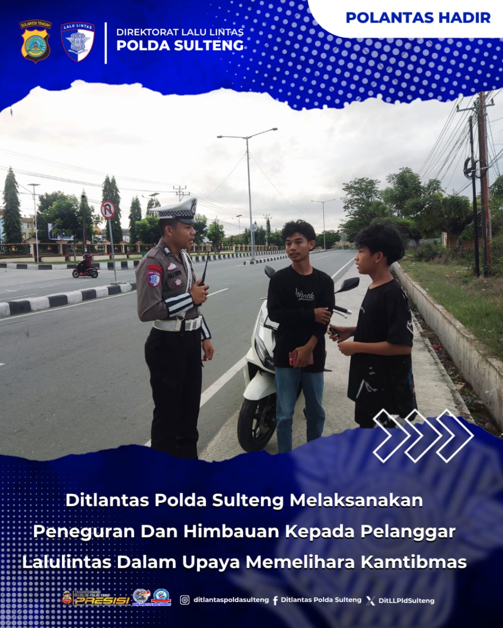 Memberikan Edukasi Kepada Pengendara Roda Dua yang Tidak Menggunakan Helm