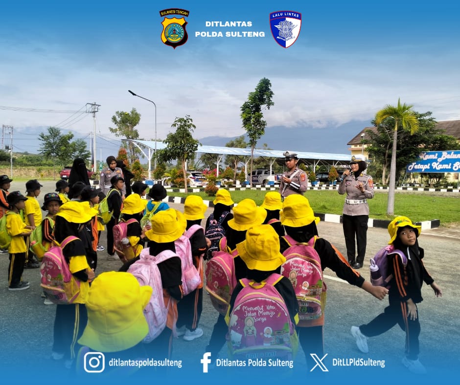 Ditlantas Polda Sulawesi Tengah menerima kunjungan belajar dari TK IT Gemilang Palu