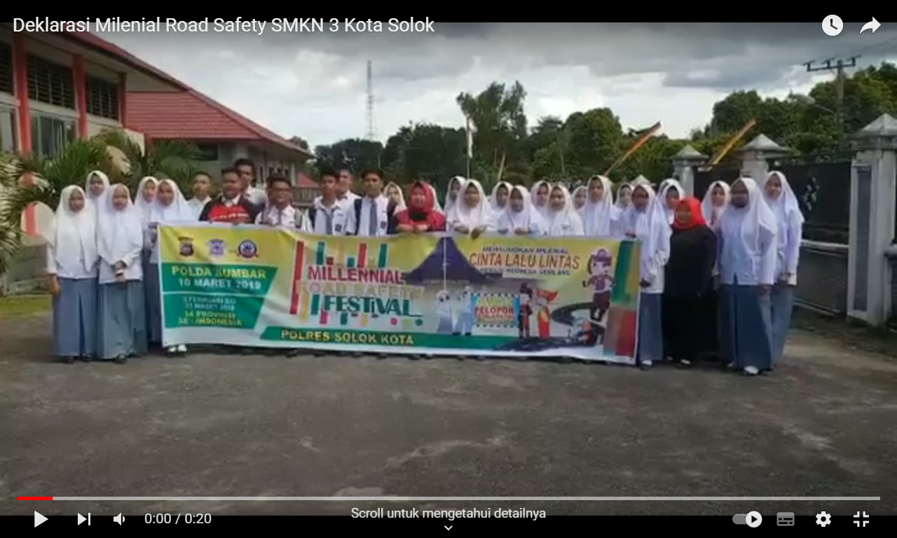 Deklarasi Milenial Road Safety SMKN 3 Kota Solok