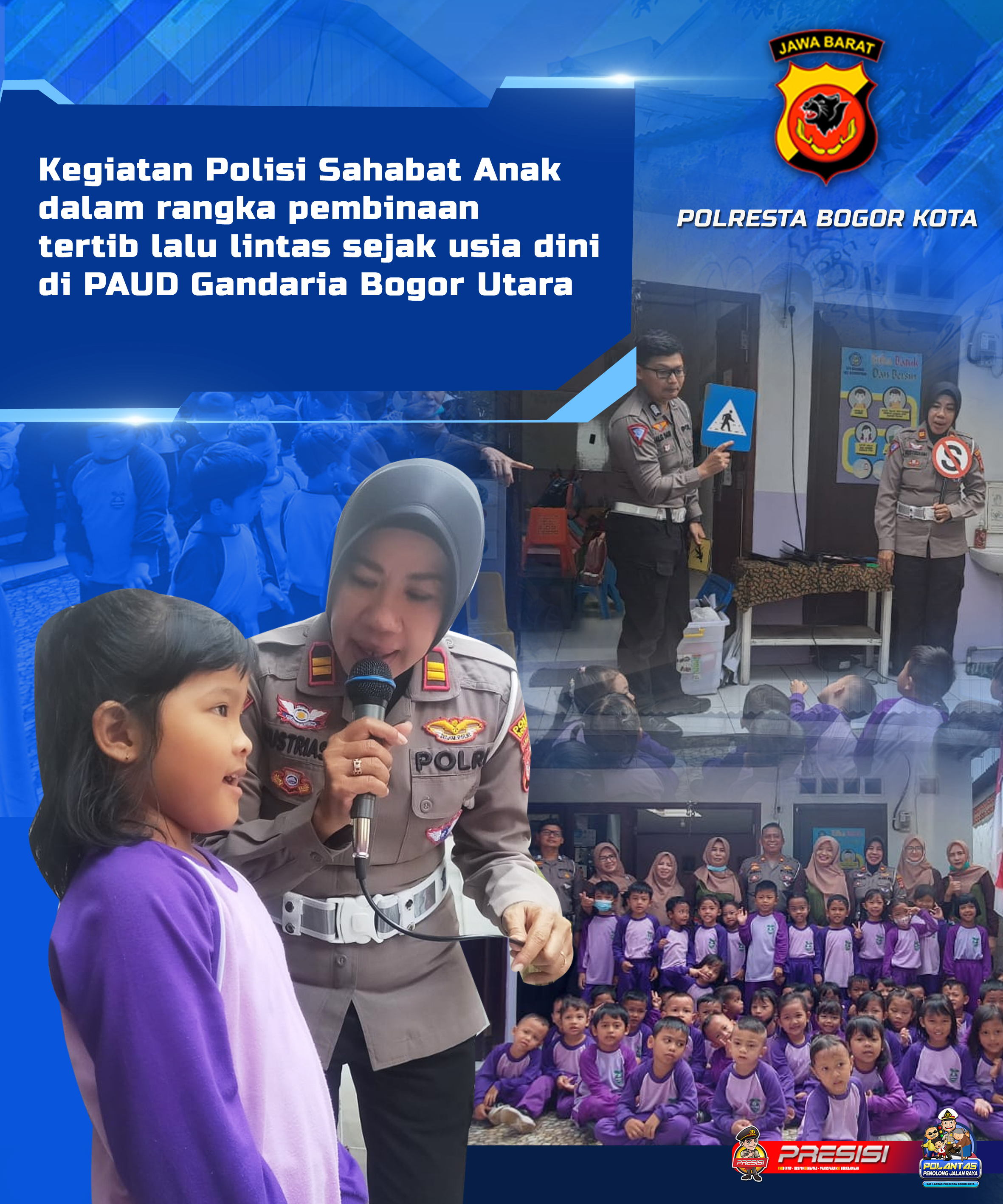 Polisi Sahabat Anak Polresta Bogor Kota di PAUD Gandaria