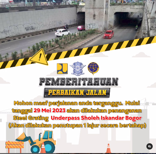 Infografis perbaikan jalan Sholeh Iskandar Kota Bogor