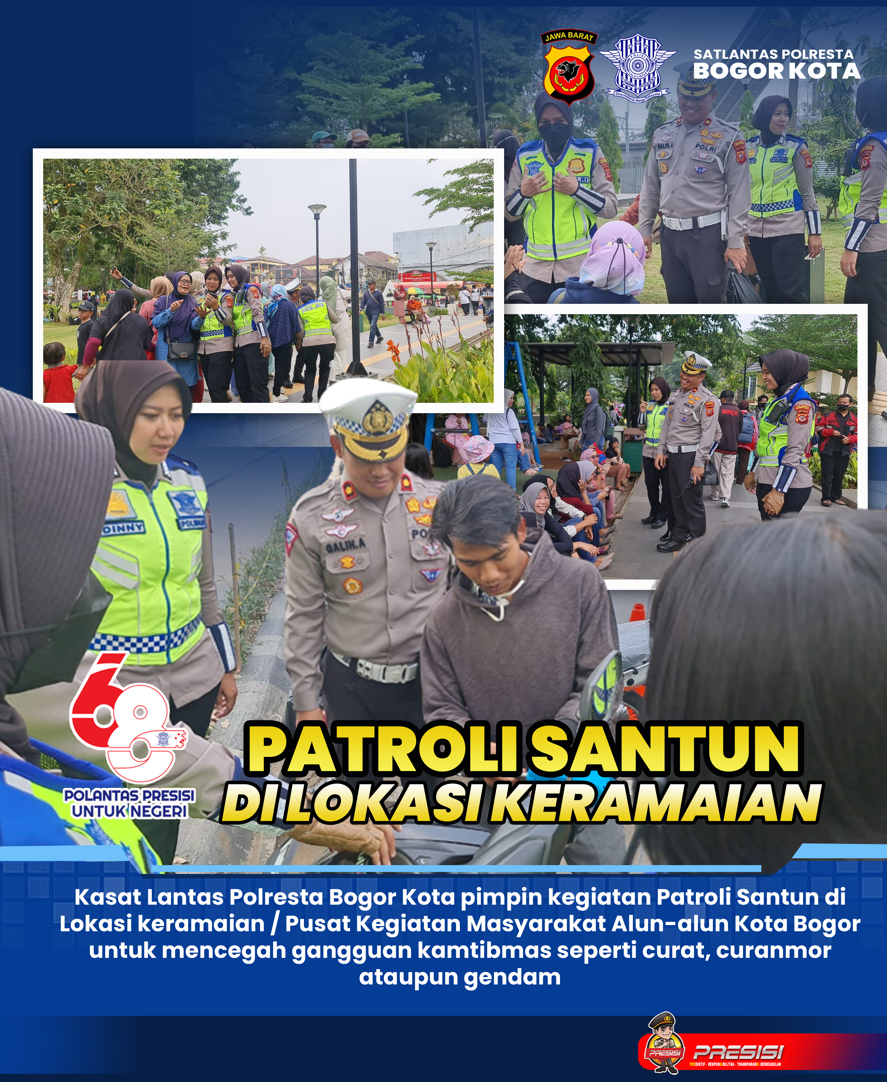 Kasat Lantas Polresta Bogor Kota Gelar Patroli Santun di Alun-alun Kota Bogor