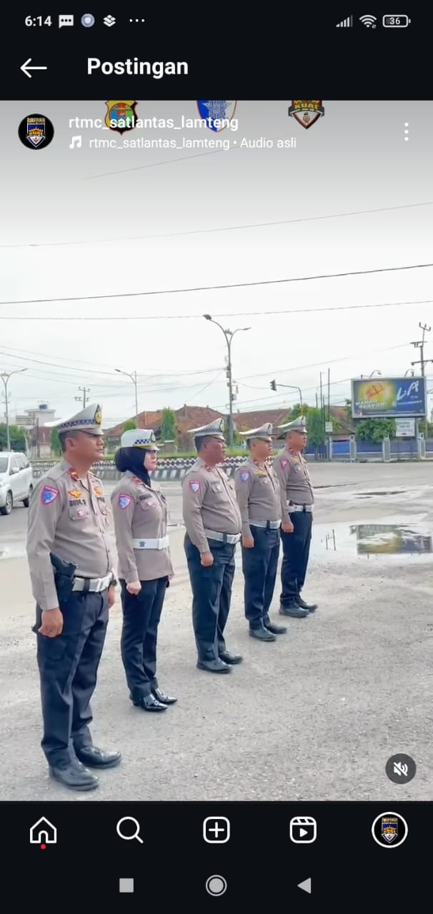 kegiatan apel pagi personel satlantas polres lampung tengah