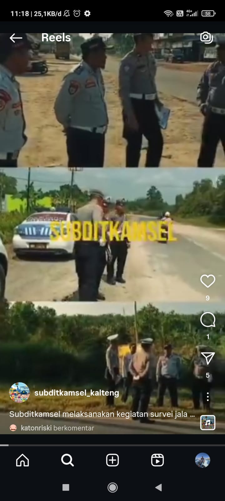 Subditkamsel Ditlantas Polda Kalteng Melaksanakan Survei Sarana Prasarana Jalan diwilayah Seruyab menuju Kotawaringin Barat.